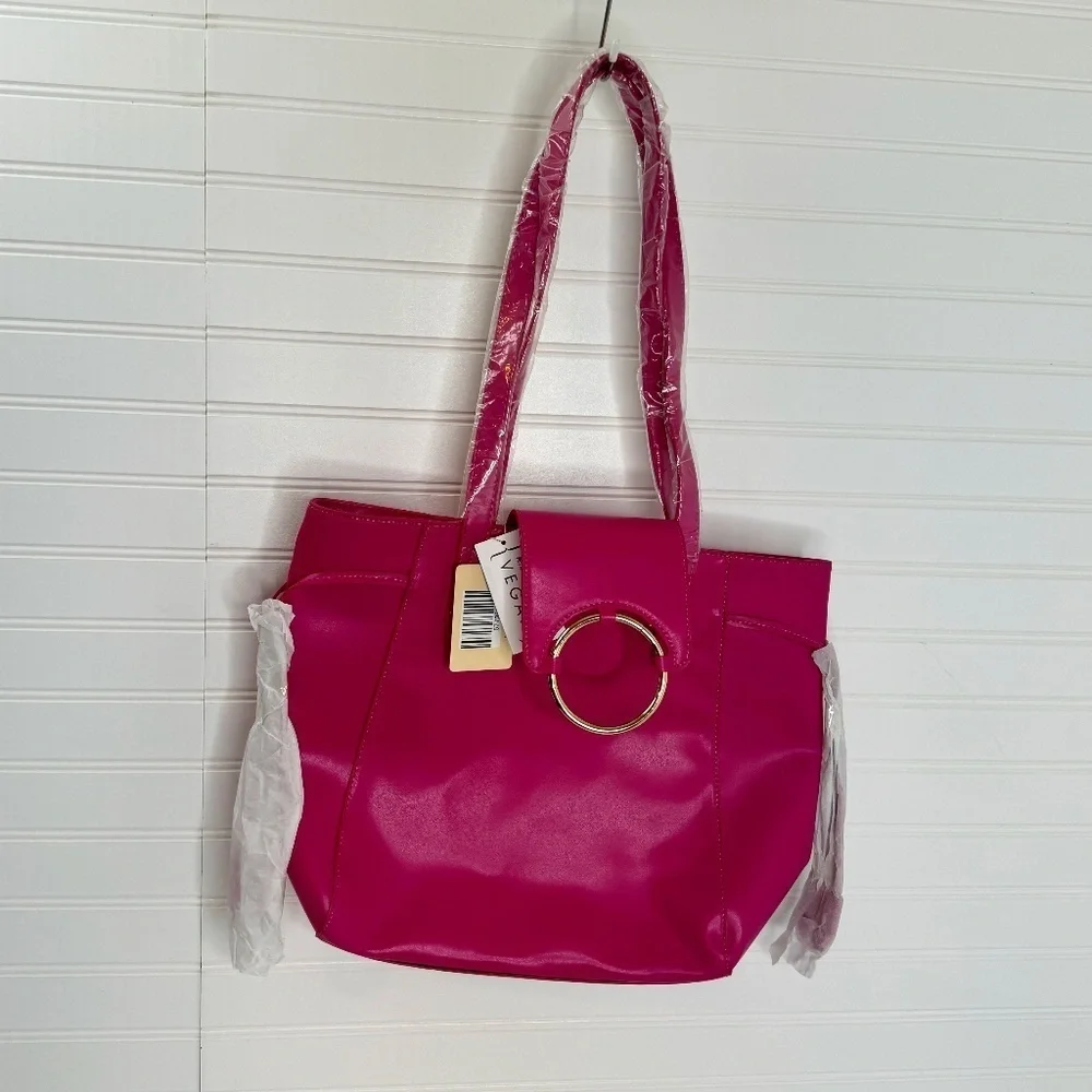 NWT Mellow World Vegan PETA Approved O Ring Tote Bag Quentina Pink